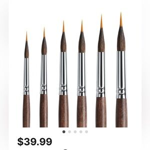 Artify Point Round Paint Brush Set - Brown Handles new in box